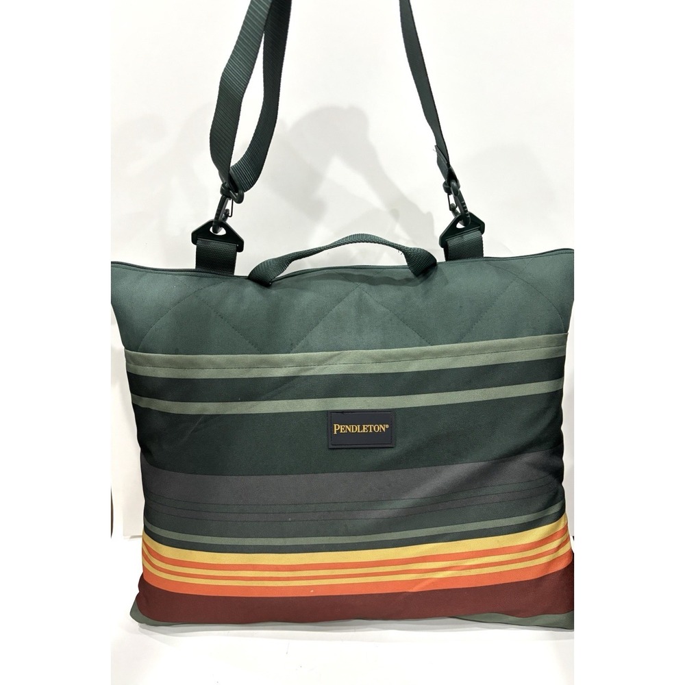 Pendleton Multicolor Stripe Travel Blanket Convertible Carry Bag Shoulder Strap